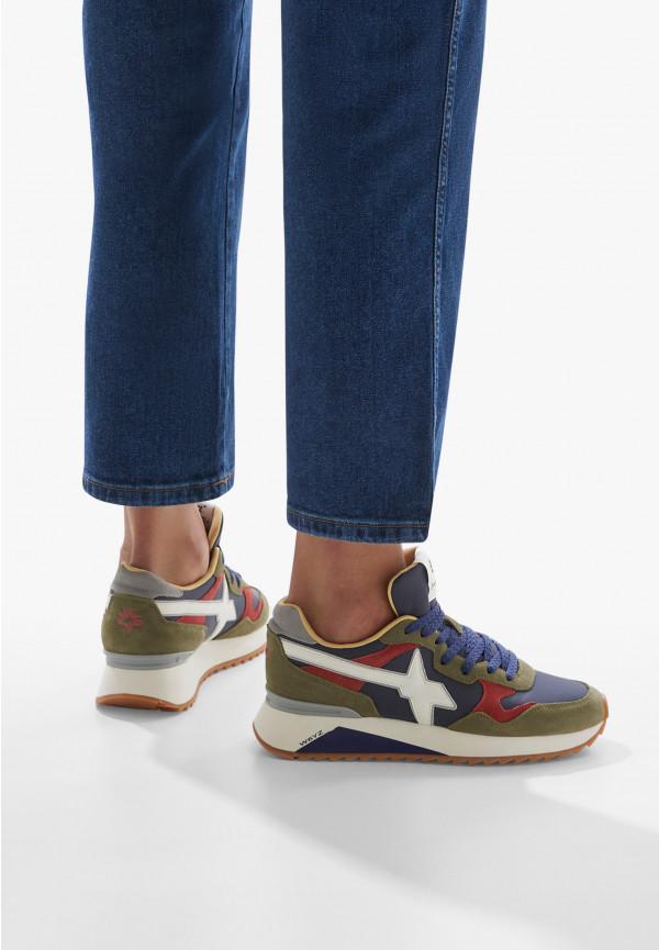 W6yz Sneakers in tessuto tecnico e suede Blu scuro -YAK-M Saldi