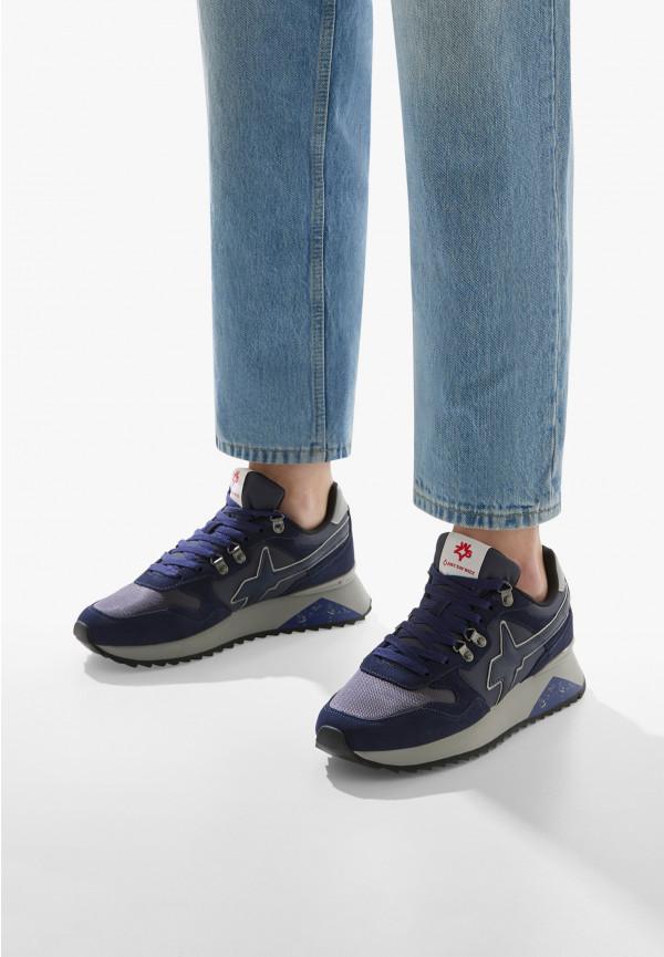 W6yz Sneakers in tessuto tecnico e suede Blu -YAK-M Hotsell