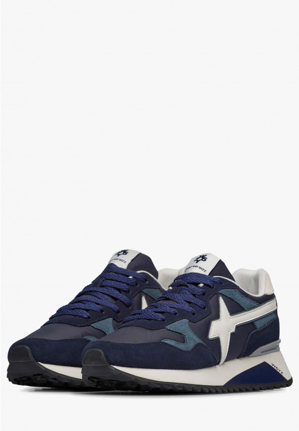W6yz Sneakers in tessuto tecnico e suede Navy -YAK-M Vendita Calda