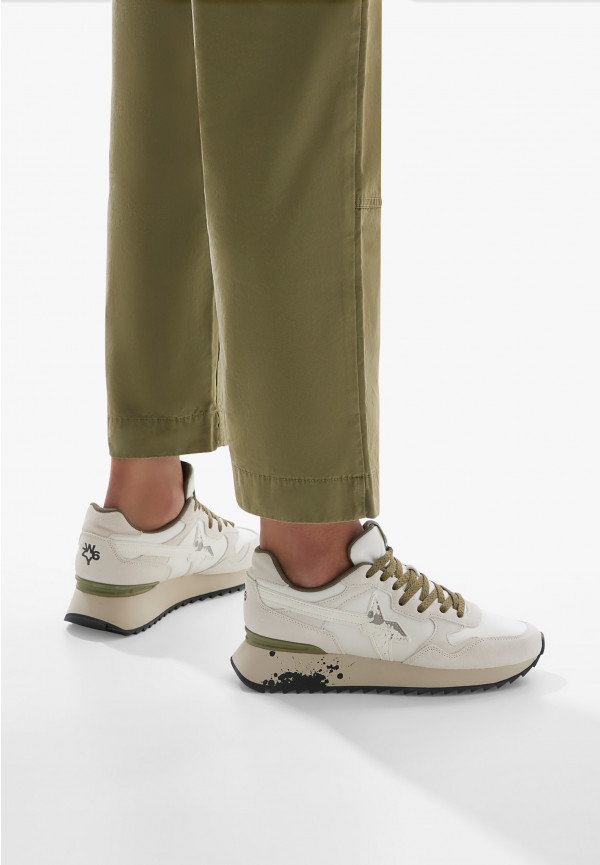 W6yz Sneakers in tessuto tecnico e suede Bianco -YAK-M Vendite Flash