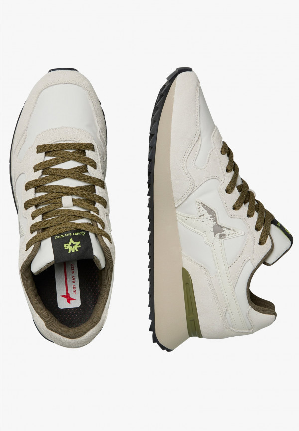 W6yz Sneakers in tessuto tecnico e suede Bianco -YAK-M Vendite Flash