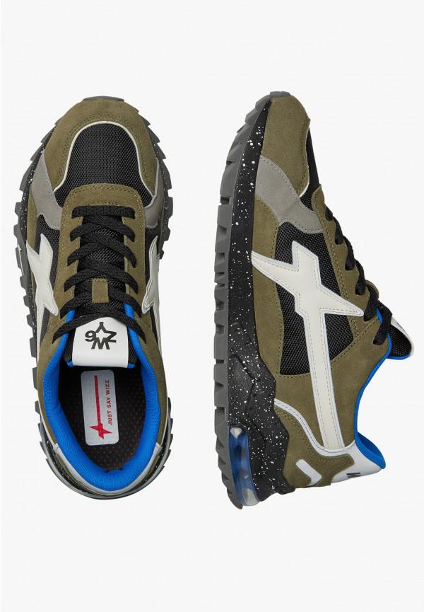 W6yz Sneakers in suede e tessuto tecnico Militare -BREEZE 3-M Nuova
