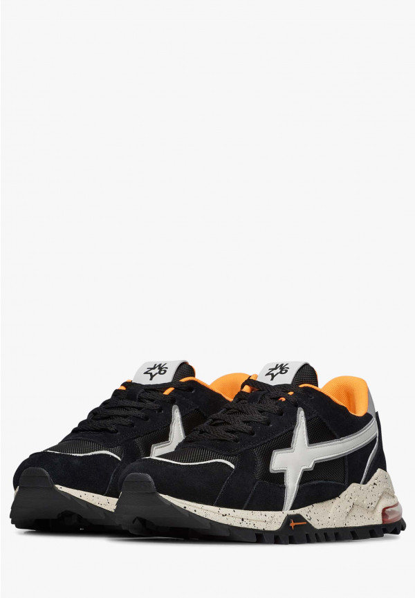 W6yz Sneakers in suede e tessuto tecnico Bianco-Nero -BREEZE 3-M Negozio