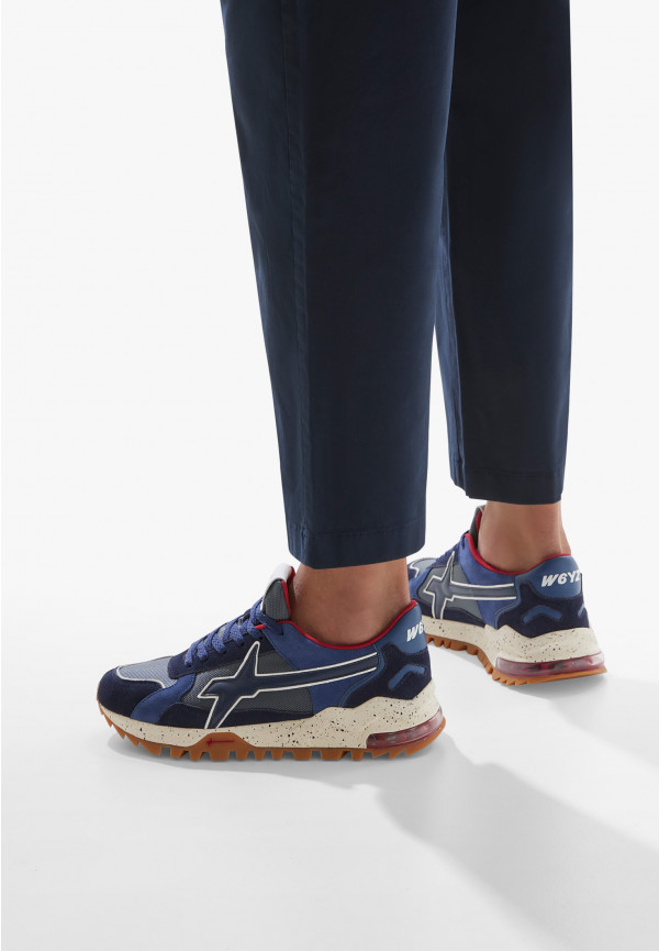 W6yz Sneakers in suede e tessuto tecnico Navy -BREEZE 3-M In Saldo