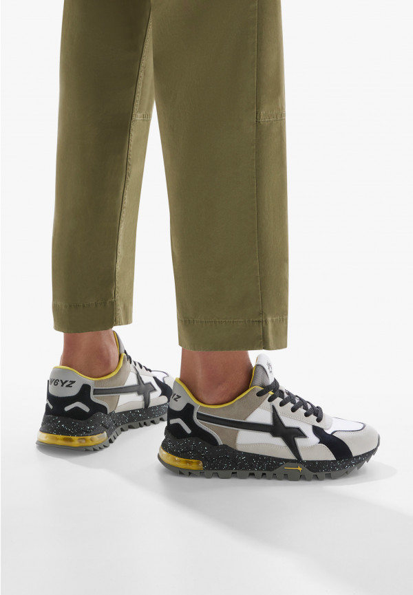 W6yz Sneakers in suede e tessuto tecnico Bianco-Grigio -BREEZE 3-M Italy