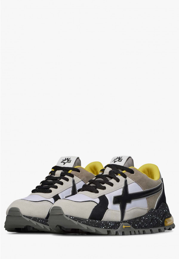 W6yz Sneakers in suede e tessuto tecnico Bianco-Grigio -BREEZE 3-M Italy