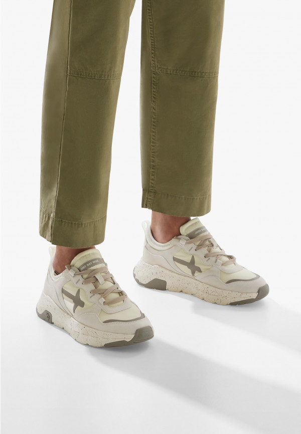 W6yz Sneakers in suede e tessuto tecnico Bianco panna -NEXT-M In Linea