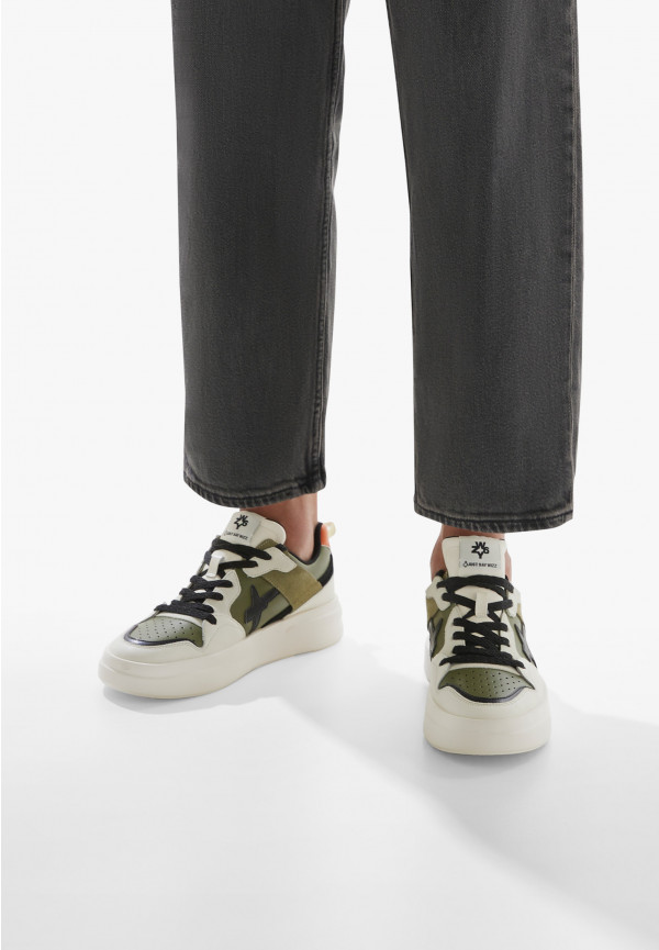 W6yz Sneakers in ecopelle e suede Militare -BOND 2-M Promozione