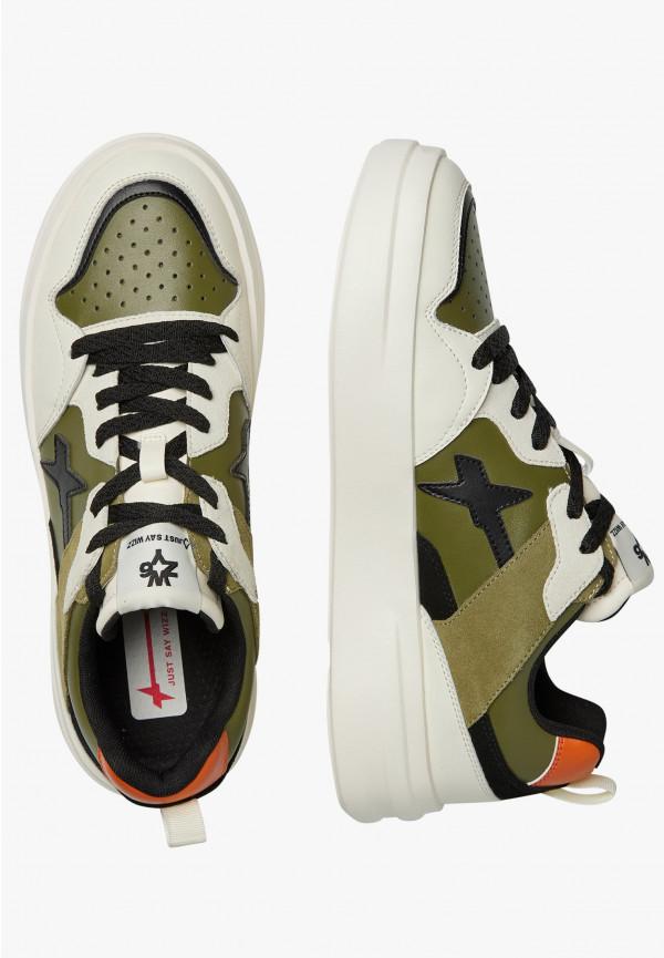 W6yz Sneakers in ecopelle e suede Militare -BOND 2-M Promozione