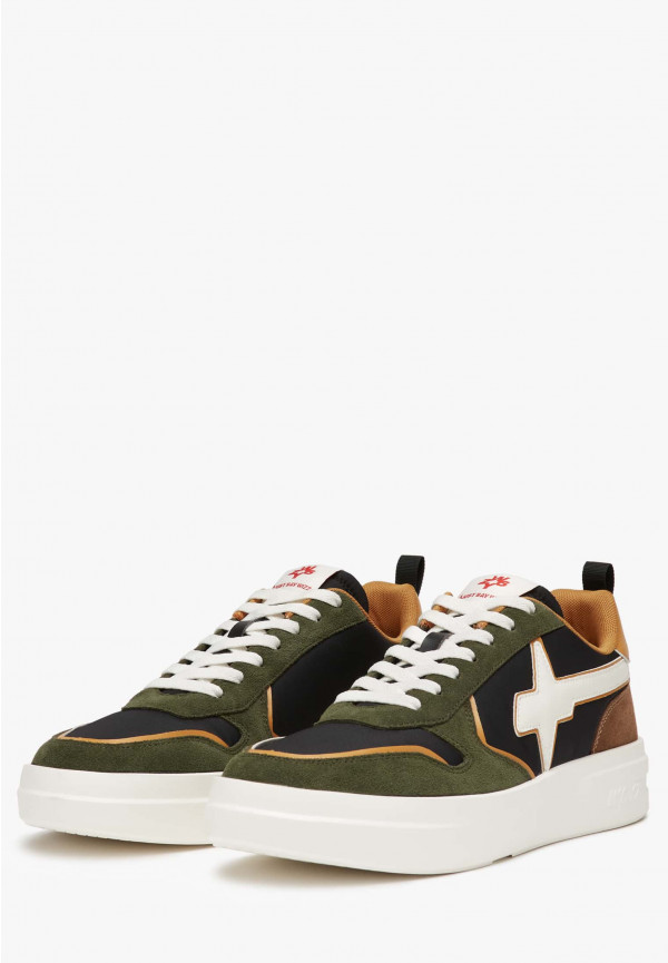 W6yz Sneakers in tessuto tecnico e suede Militare -BOND-M Pezzi Unici