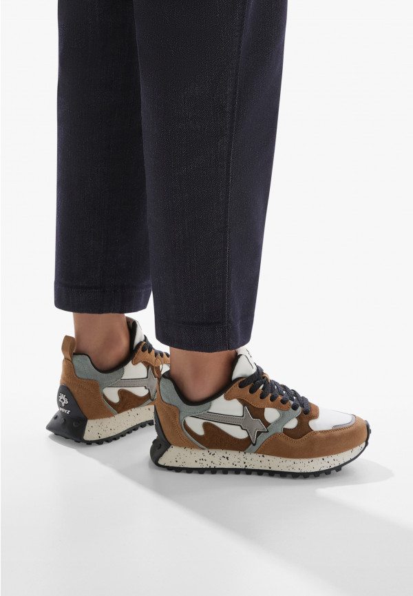 W6yz Sneakers in suede e tessuto tecnico Marrone -LOOP-W Acquista Ora
