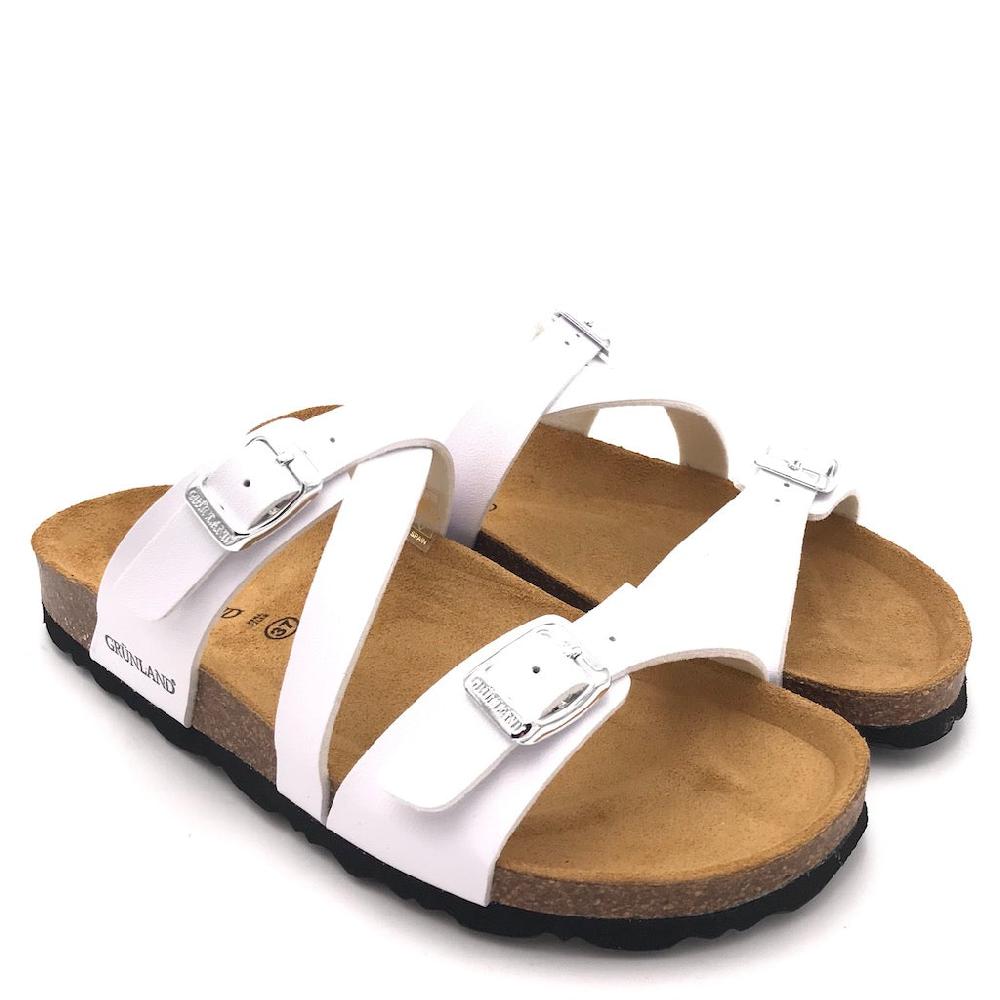 Zulian Calzature Ciabatta Sara fascia incrociata bianca In Linea