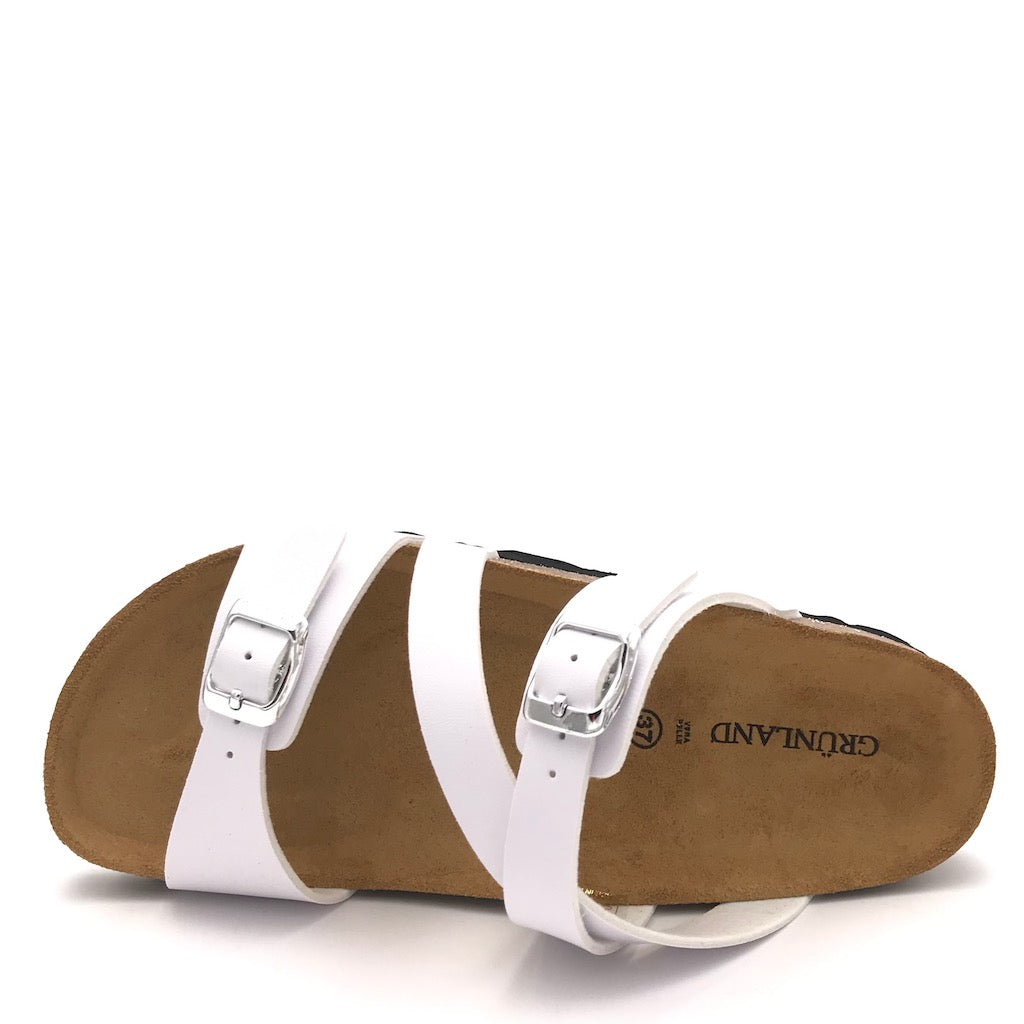Zulian Calzature Ciabatta Sara fascia incrociata bianca In Linea