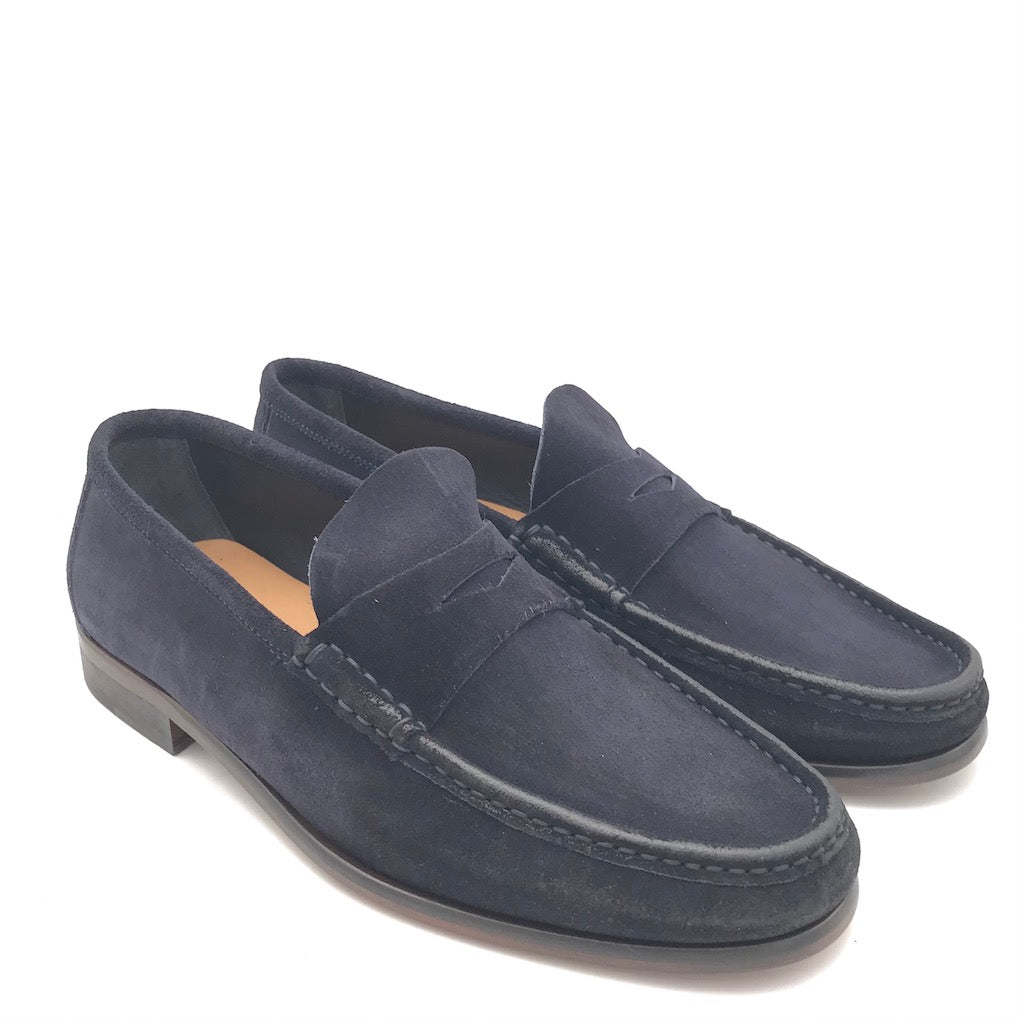 Zulian Calzature Mocassino in velour blu In Vendita
