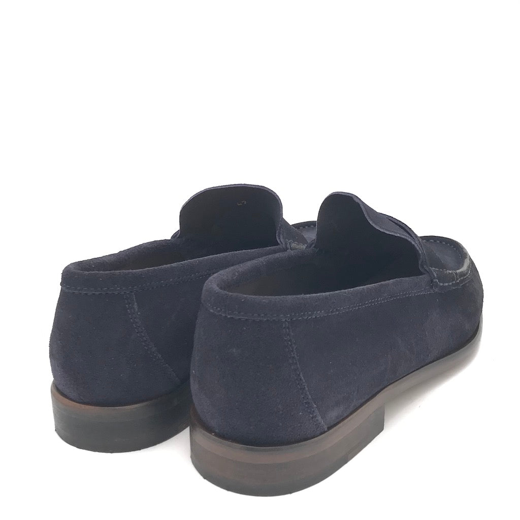 Zulian Calzature Mocassino in velour blu In Vendita