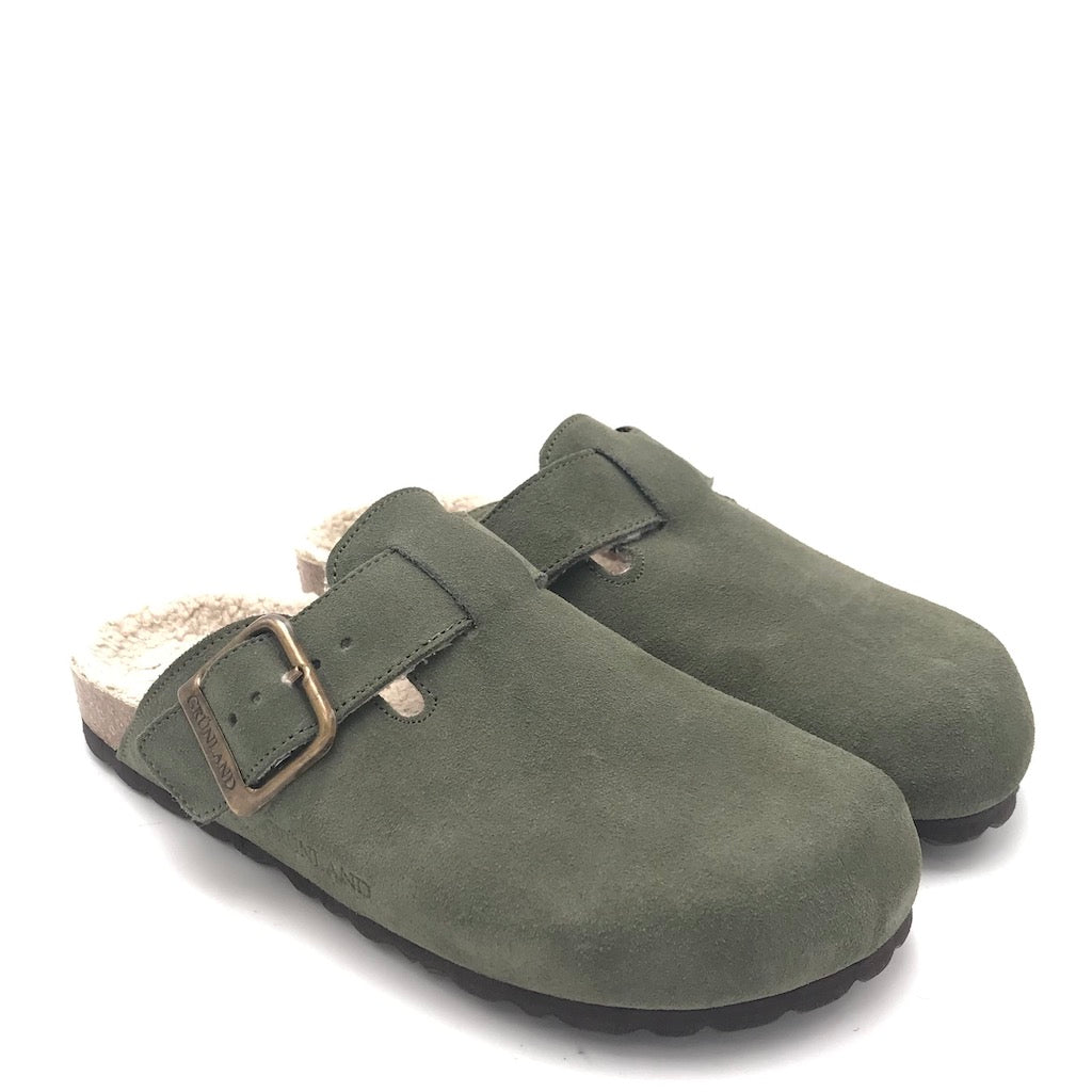 Zulian Calzature Ciabatta Sara shearling oliva 2025