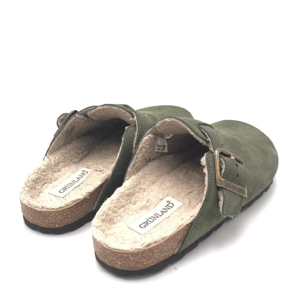 Zulian Calzature Ciabatta Sara shearling oliva 2025