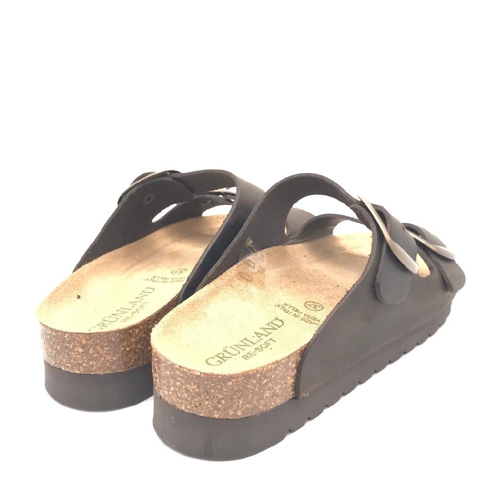 Zulian Calzature Ciabatta Hola doppia fibbia moro Italia