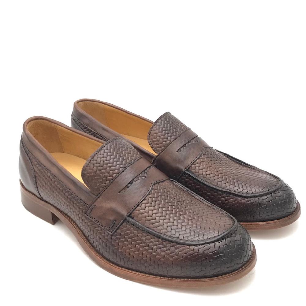 Zulian Calzature Mocassino intrecciato fango Saldi Di Fabbrica