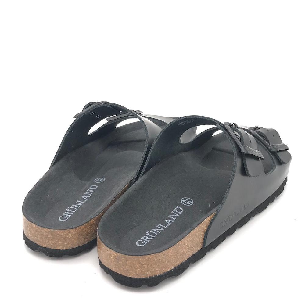 Zulian Calzature Ciabatta Sara doppia fibbia pelle nera Vendita