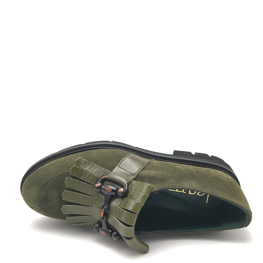 Zulian Calzature Mocassino in camoscio verde bosco Consegna Veloce