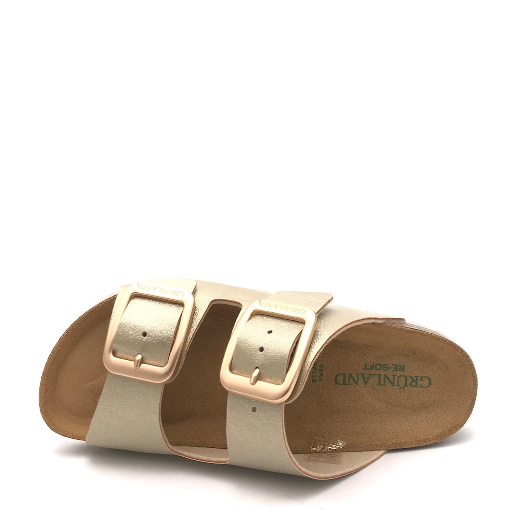Zulian Calzature Ciabatta Sara doppia fibbia platino Shopping Online