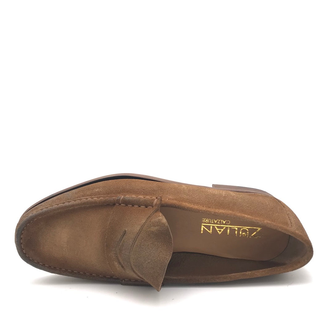 Zulian Calzature Mocassino in velour taupe Offerte