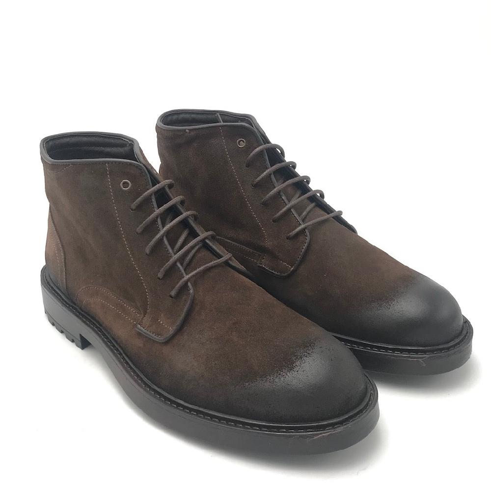 Zulian Calzature Stivaletto in crosta anticata terra In Saldo