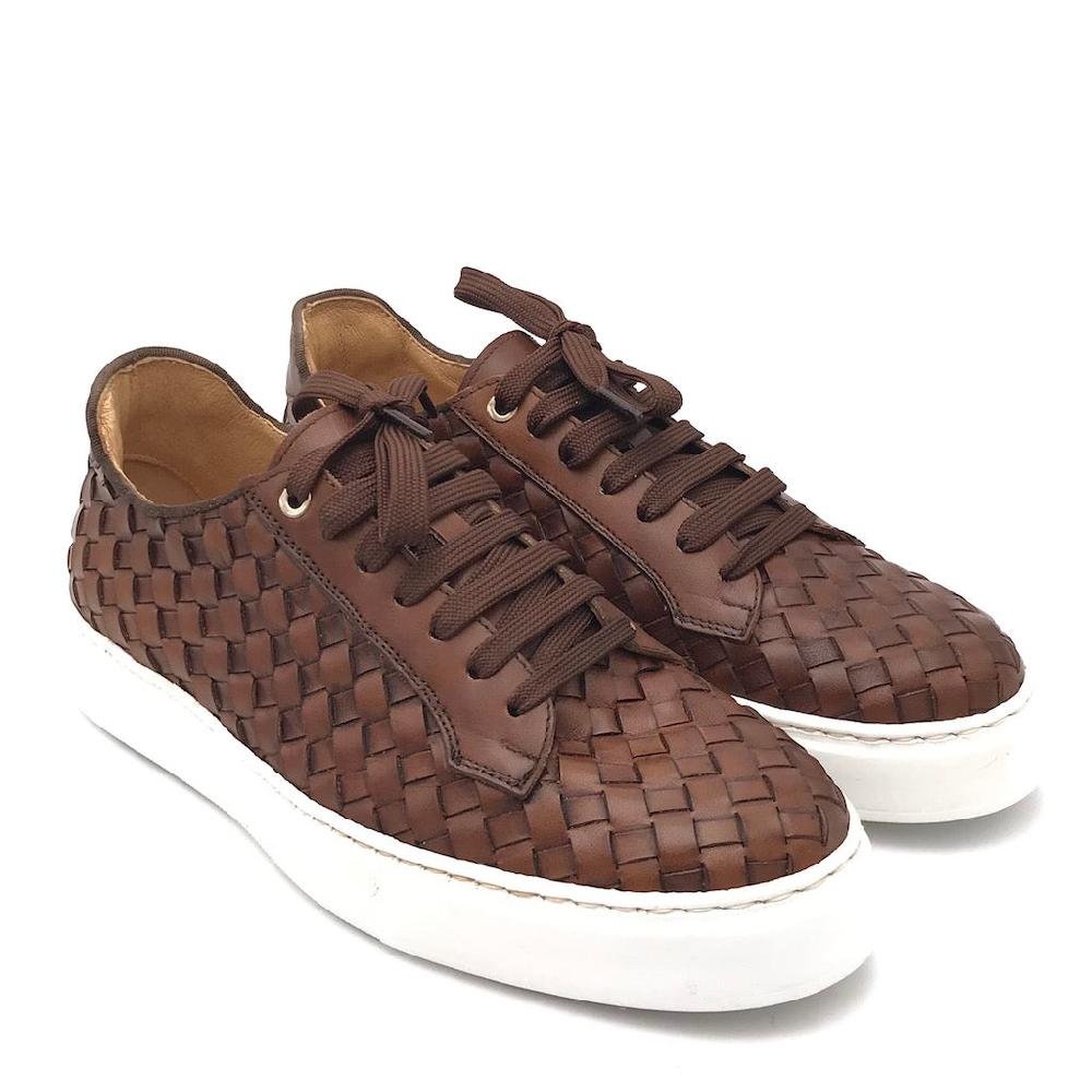 Zulian Calzature Sneakers intrecciata cuoio Nuovo