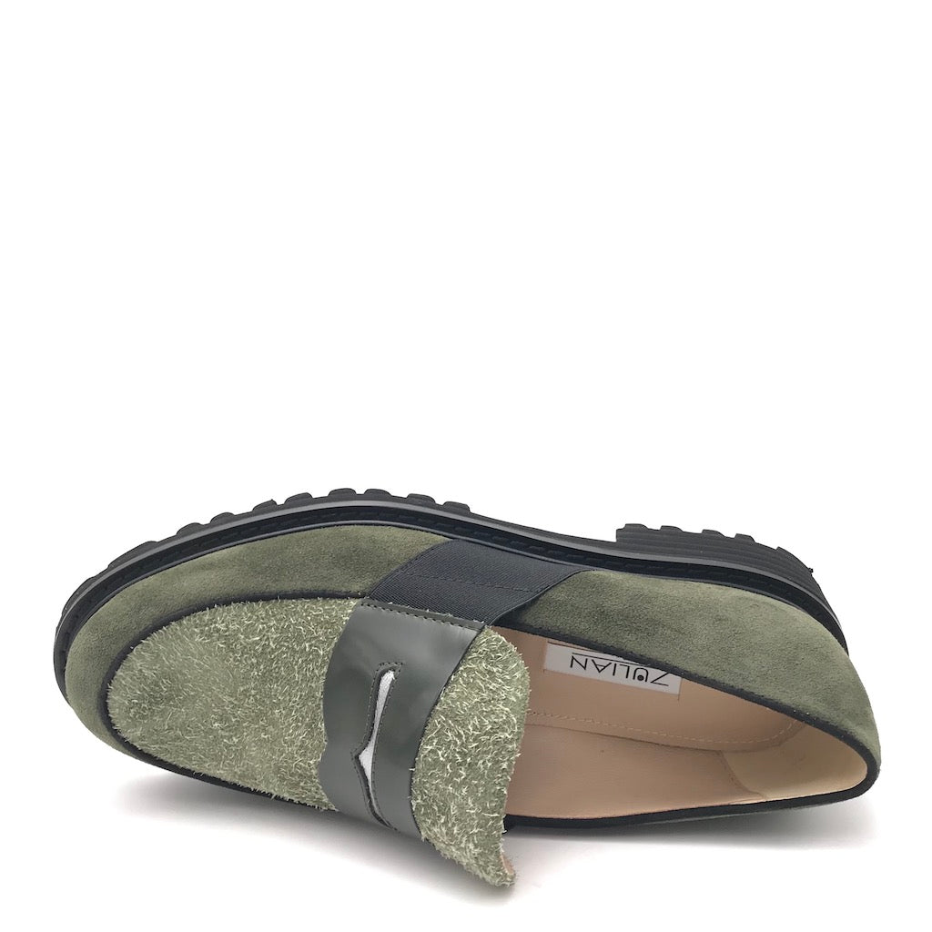 Zulian Calzature Mocassino Lina verde Prezzo Ridotto