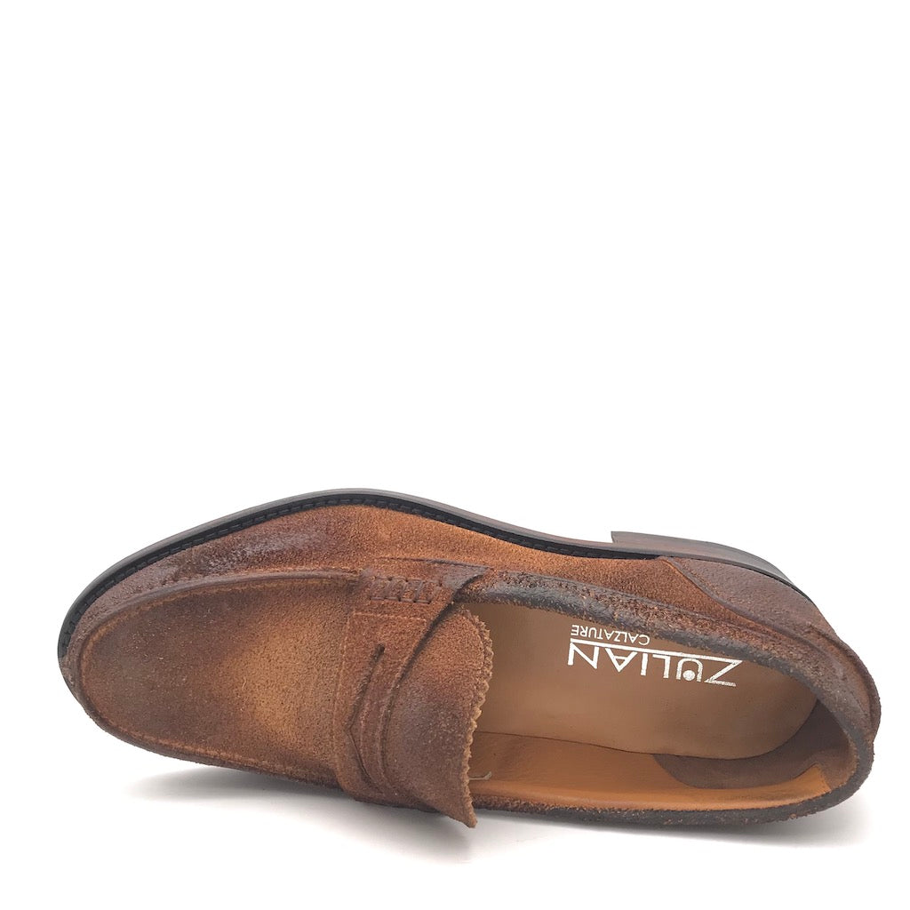 Zulian Calzature Mocassino college in crosta tabacco Nuovo