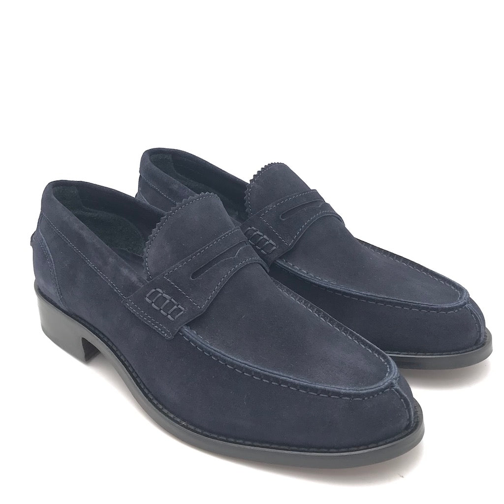 Zulian Calzature Mocassino college in crosta blu Qualità
