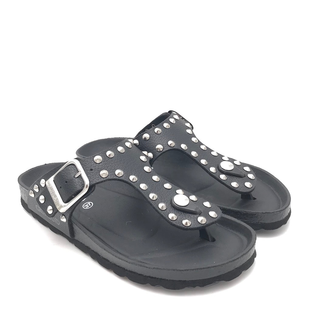 Zulian Calzature Ciabatta Sara infradito nera borchie Fino Al -60%