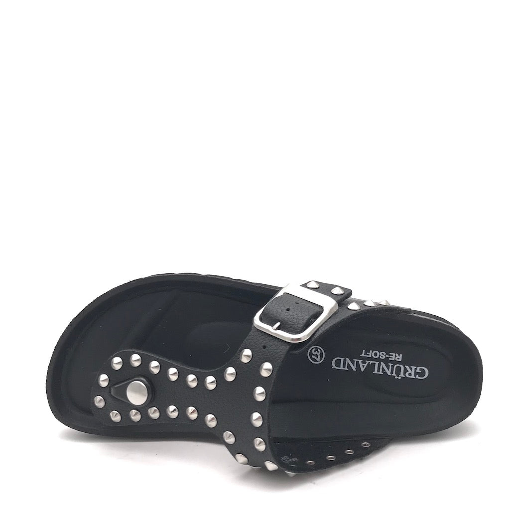 Zulian Calzature Ciabatta Sara infradito nera borchie Fino Al -60%