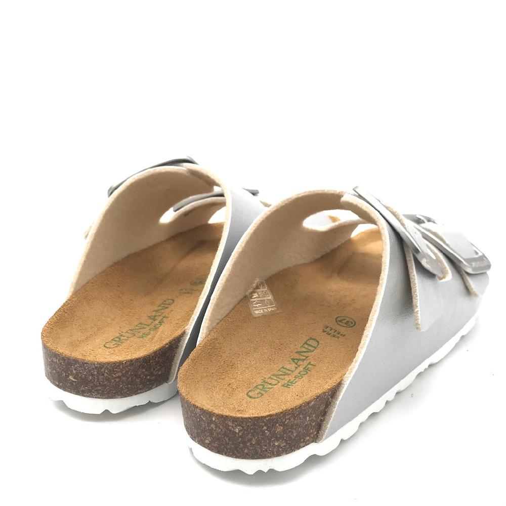 Zulian Calzature Ciabatta Sara doppia fibbia argento Saldi Di Fabbrica