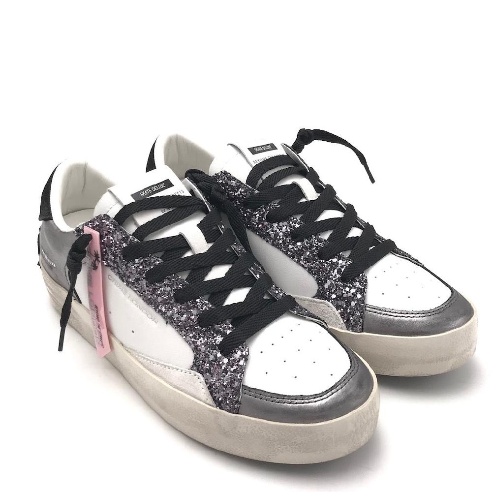 Zulian Calzature Sneakers SK8 Delux bianca-antracite Offerta