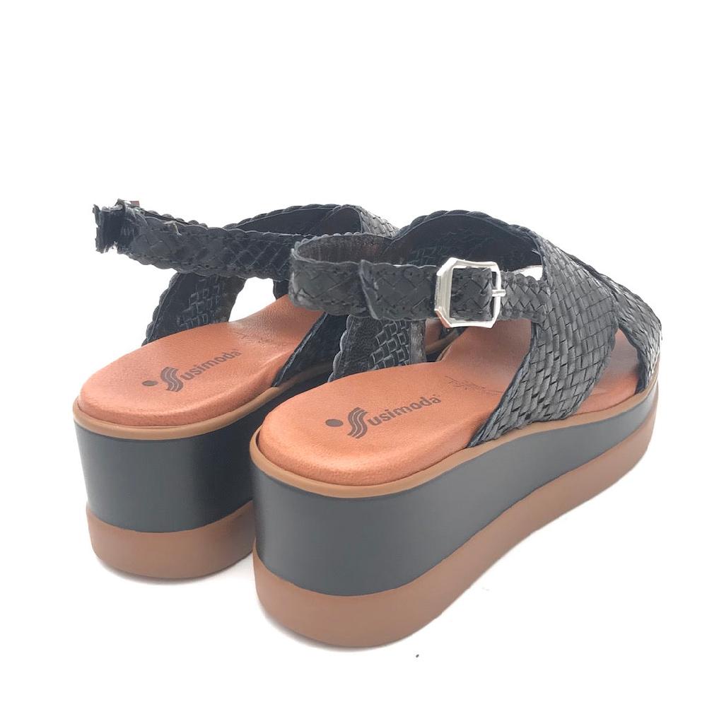 Zulian Calzature Sandalo treccia nero In Vendita