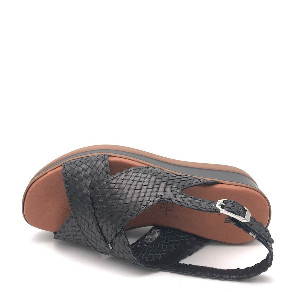 Zulian Calzature Sandalo treccia nero In Vendita