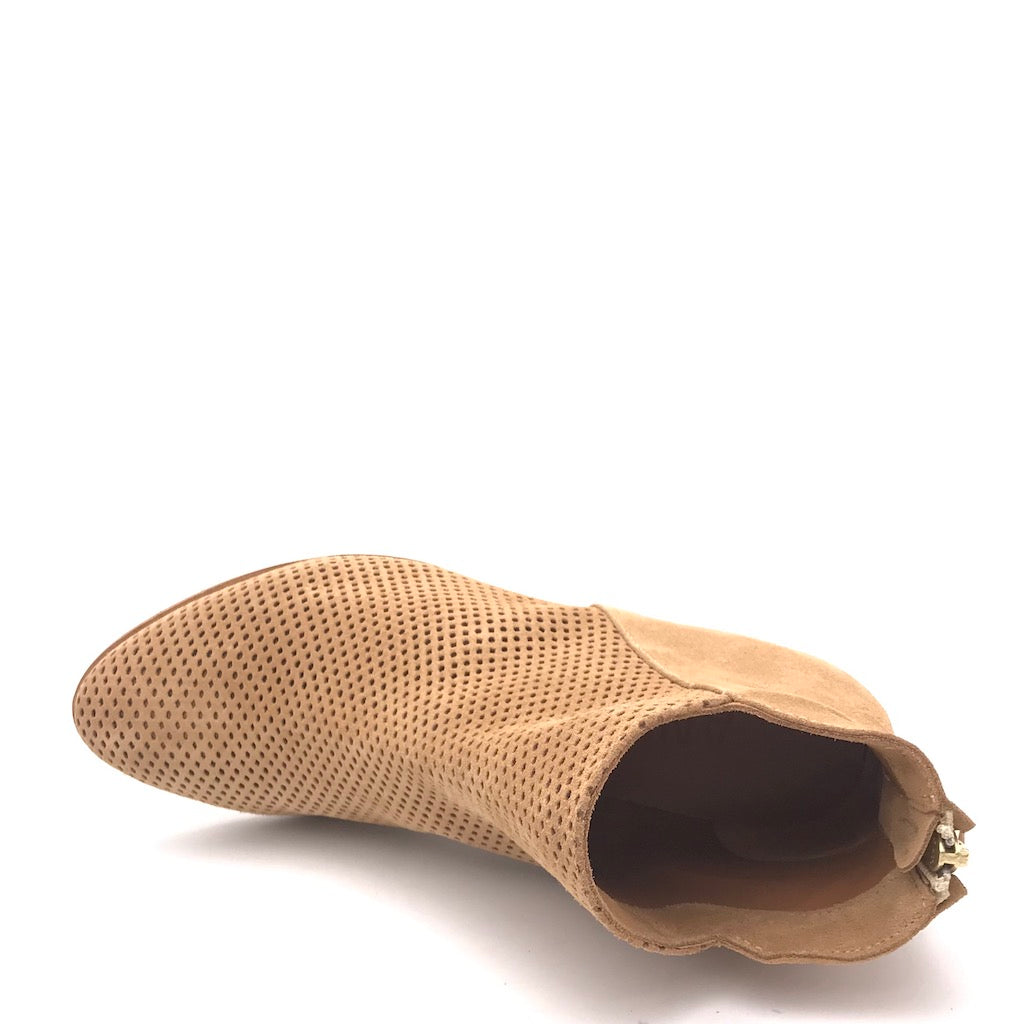 Zulian Calzature Tronchetto forato in crosta beige Vendita Economica