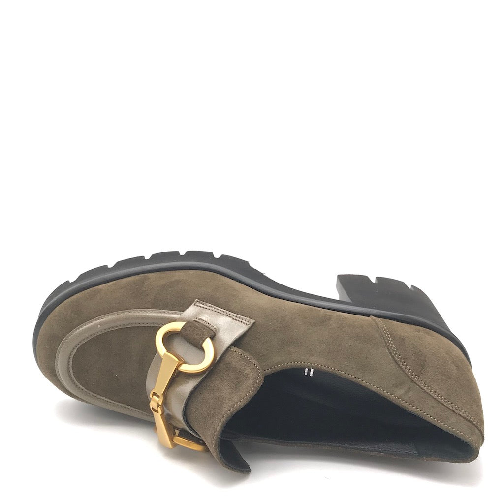 Zulian Calzature Mocassino velour oliva Economico