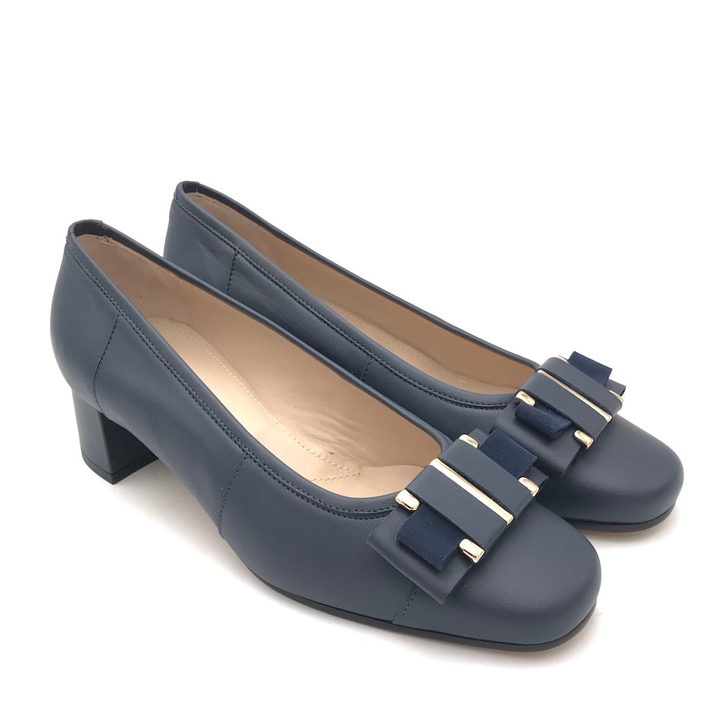 Zulian Calzature Ballerina in pelle blu Pezzi Unici