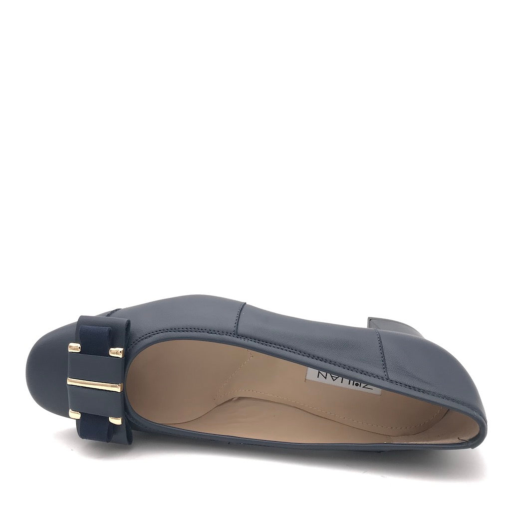 Zulian Calzature Ballerina in pelle blu Pezzi Unici