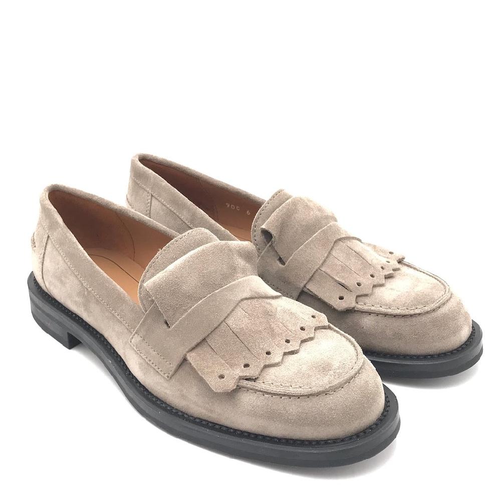 Zulian Calzature Mocassino frangia in crosta sand Outlet