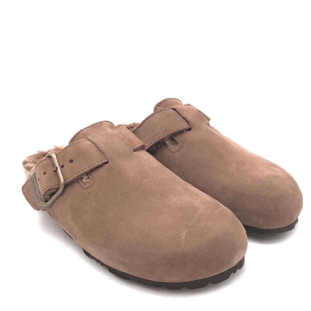 Zulian Calzature Ciabatta Sara shearling tortora Pezzi Unici