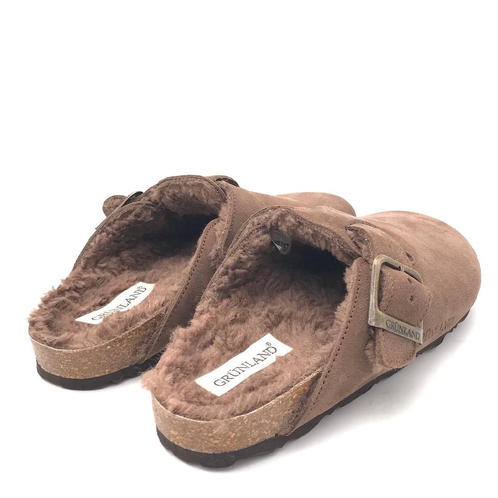 Zulian Calzature Ciabatta Sara shearling tortora Pezzi Unici
