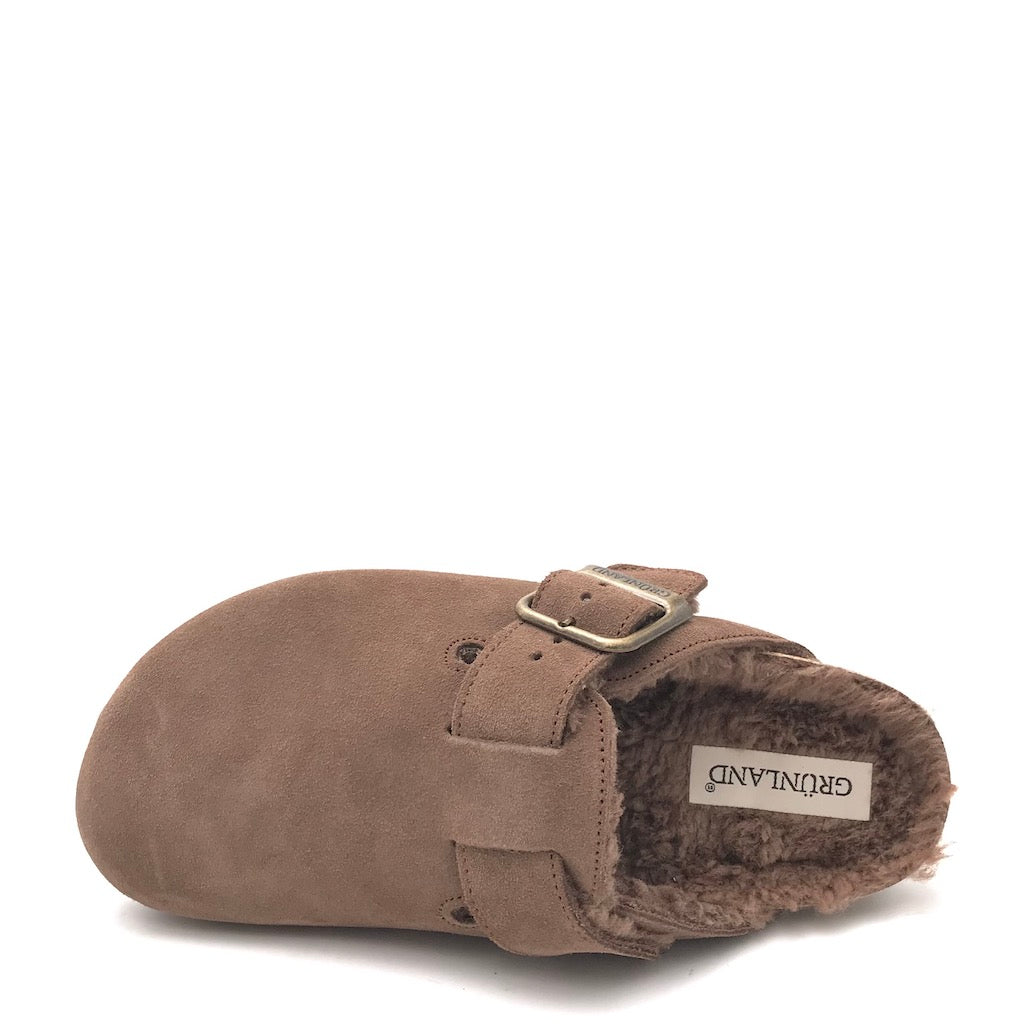 Zulian Calzature Ciabatta Sara shearling tortora Pezzi Unici