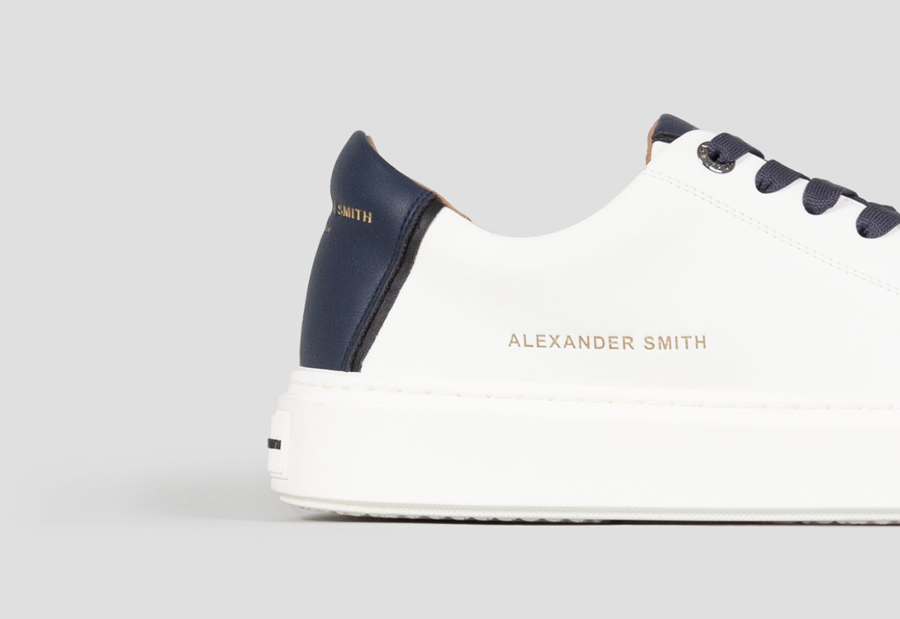 ﻿Alexander Smith LONDON MAN WHITE BLUE Vendita Calda