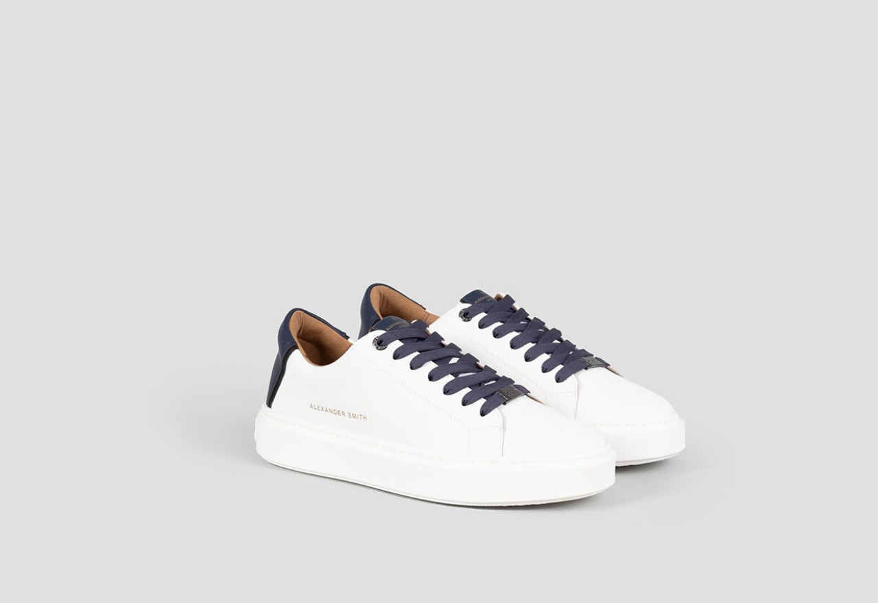 ﻿Alexander Smith LONDON MAN WHITE BLUE Vendita Calda