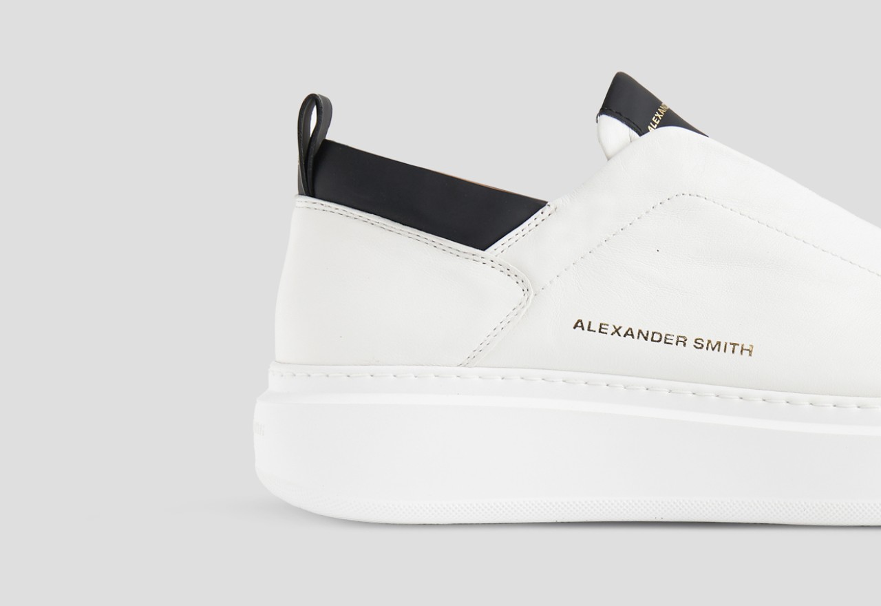 Alexander Smith WEMBLEY SLIP-ON MAN WHITE BLACK Novità