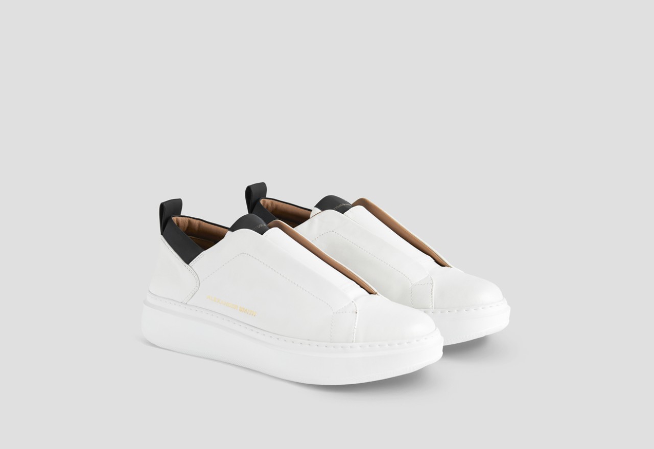 Alexander Smith WEMBLEY SLIP-ON MAN WHITE BLACK Novità